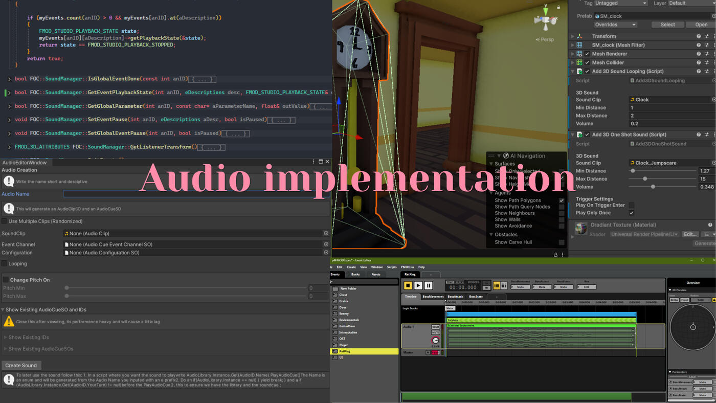 Audio implemented and worked on during different projects Audio implemented and worked on during different projects